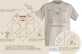 Maglietta Minecraft - l'uomo vitruviano