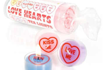 Mini candele con cuore per San Valentino