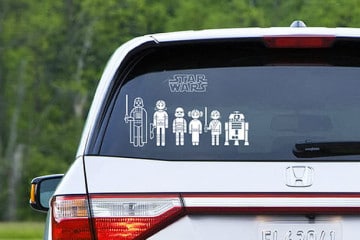 Gli adesivi da macchina di Star Wars