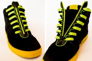 La chiusura a zip per scarpe