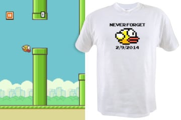 La maglietta in memoria di Flappy Bird