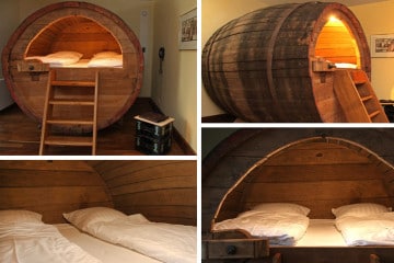 Dormire dentro ad un’antica botte di birra