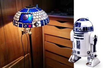 Lampada R2-D2 in vetro piombato