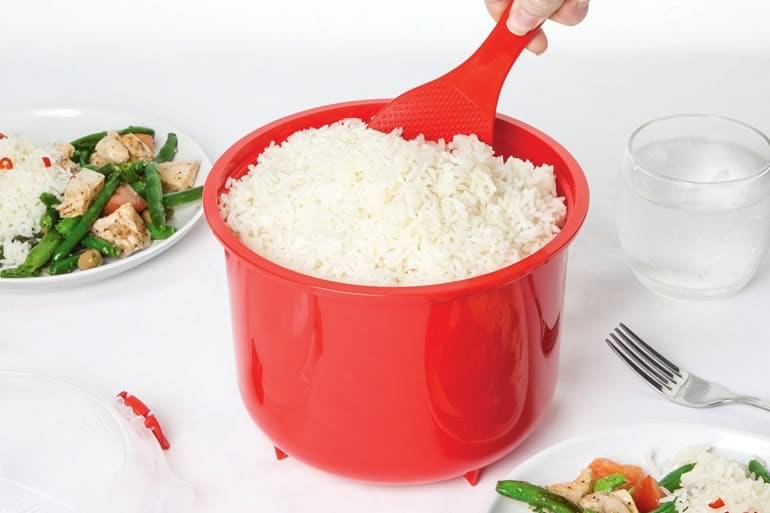 cous cous e Patate 1,2 Litri per Un Massimo di 4 Persone Anche per Quinoa Senza BPA Reishunger Fornello di Riso a microonde 