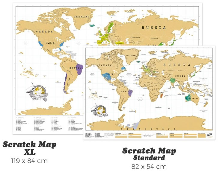 La mappa del mondo da grattare e appendere in casa o in ufficio