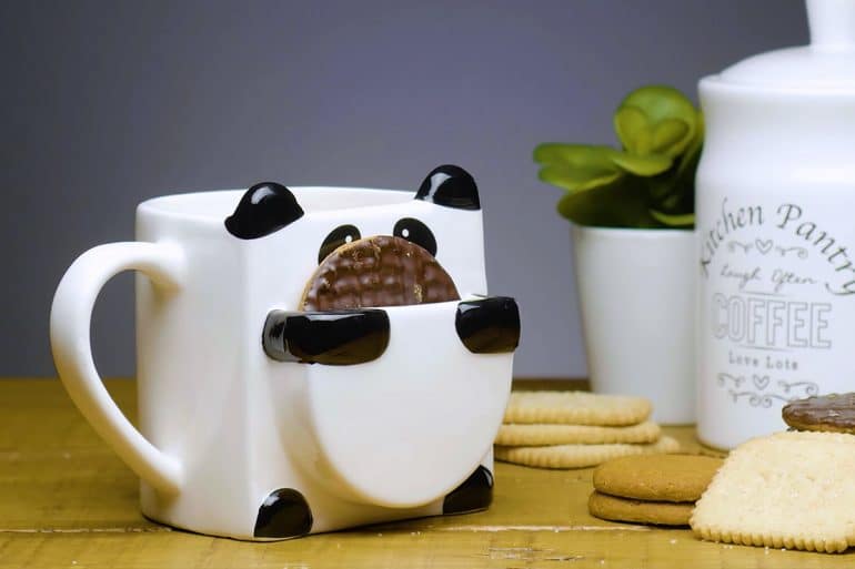 Tazza panda con porta-biscotti