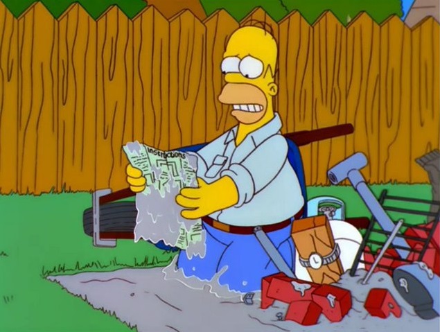 Homer che costruisce il barbecue