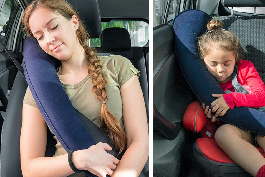 Design Unico Auto Car Veicolo Sedile poggiatesta per Bambini Bambini Outdoor a Breve Termine Viaggio Sleeping Head Support Pad Cuscino 