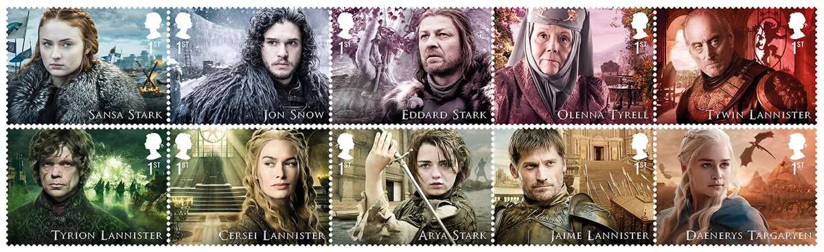 Francobolli Game of Thrones Royal Mail