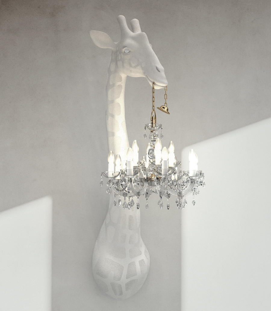 Giraffa lampadario da parete