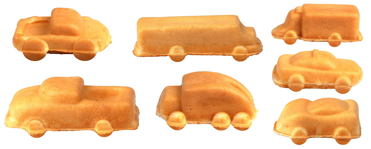 Waffle a forma di macchinine