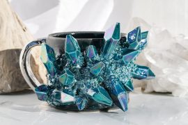 Mug con cristalli (blu)