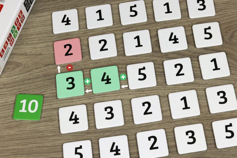 Escape Math - Esempio con tessera 10 verde