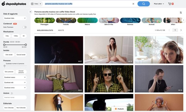 Depositphotos (ricerca video)